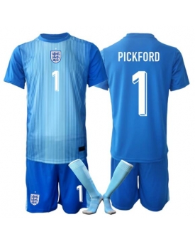 Billige Fotballdrakt England Jordan Pickford #1 Keeper Replika Hjemmedraktsett Barn VM 2026 Kortermet (med bukser)